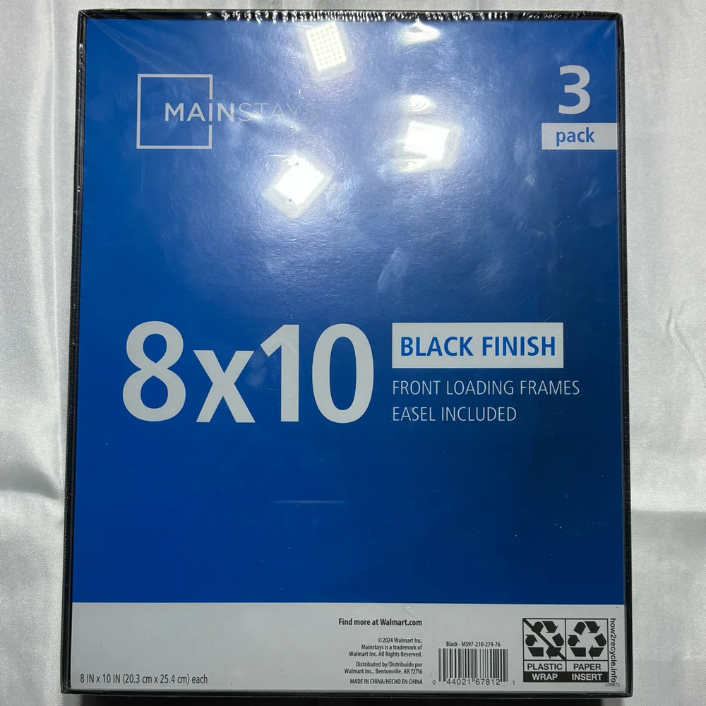 Mainstays 3 Pack 8x10 Front Loading Photo Frame